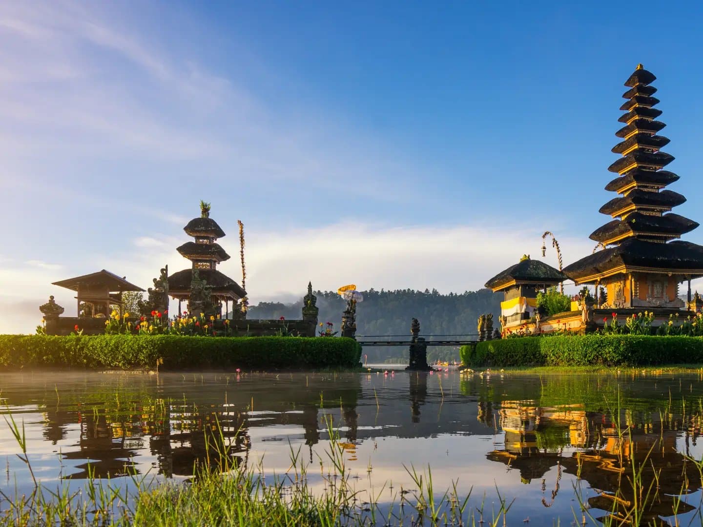 Participants at a Balinese temple during a 4titude supported holiday