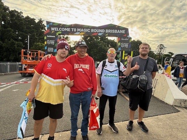 Participants at Suncorp Stadium Brisbane for NRL Magic Round on a 4titude supported holiday, crowd, atmosphere, game day