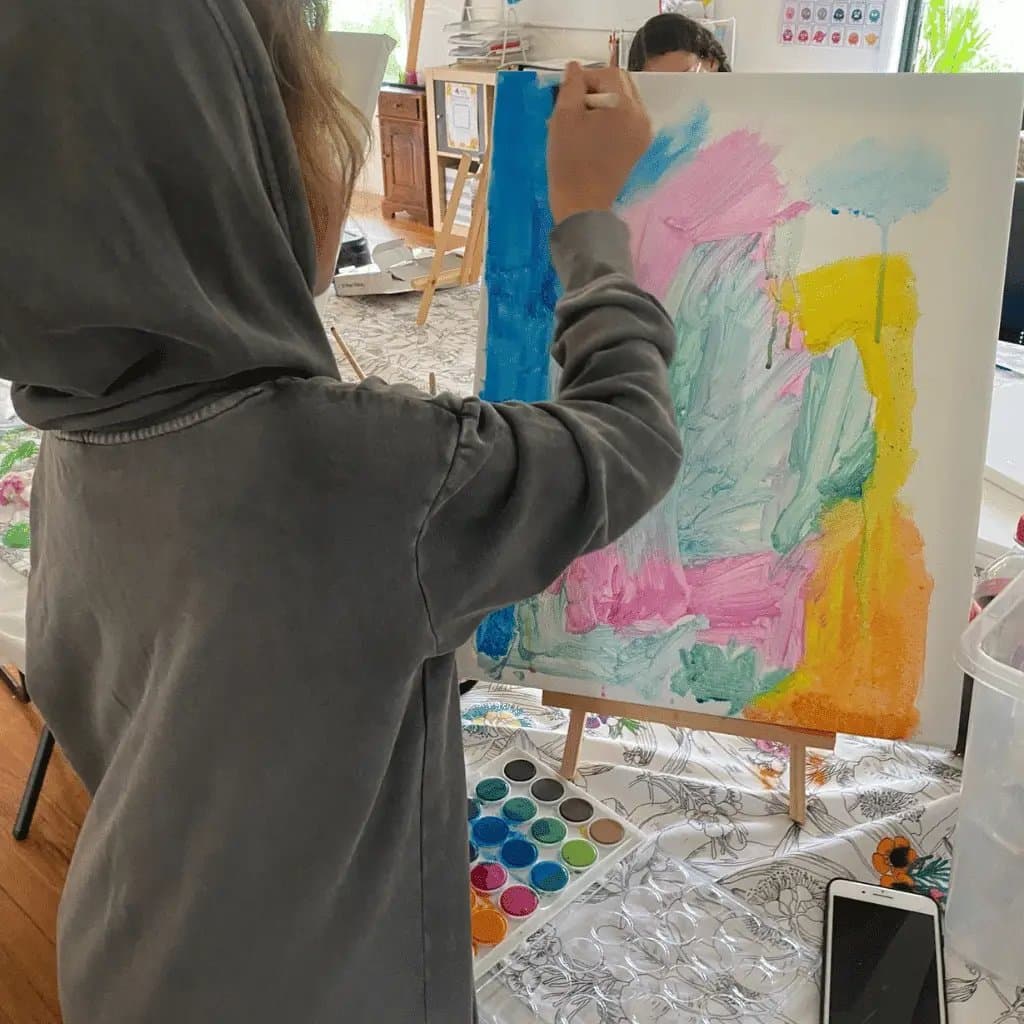 4titude day program participants engaged in creative arts & crafts