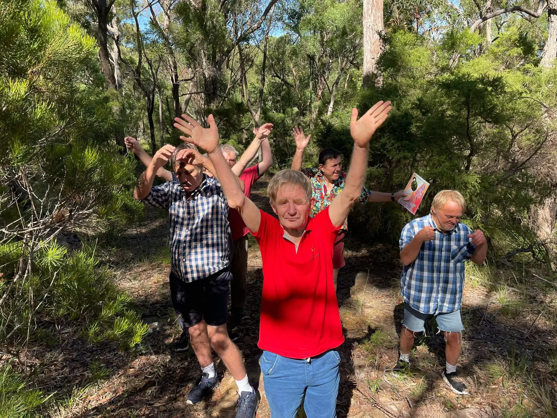 Adults enjoying a camp getaway